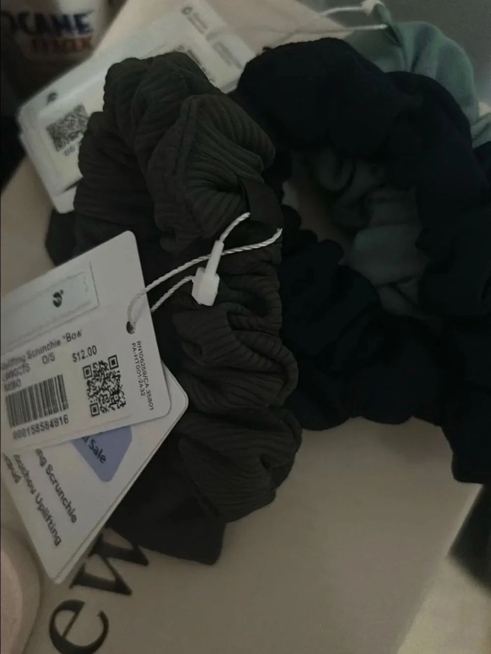 Lululemon scrunchies- Black, Dark Gray, Teal